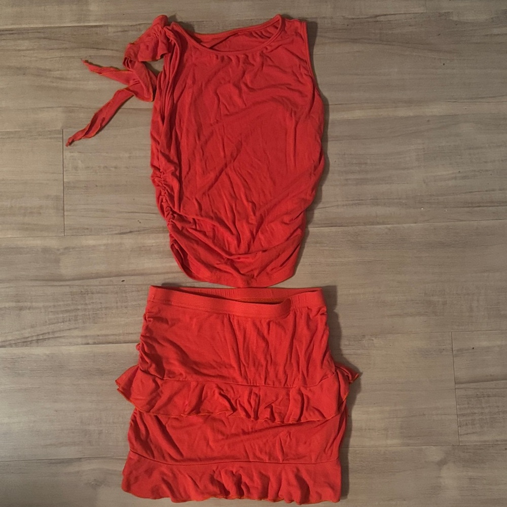 2 Piece Ruffled Skirt Set